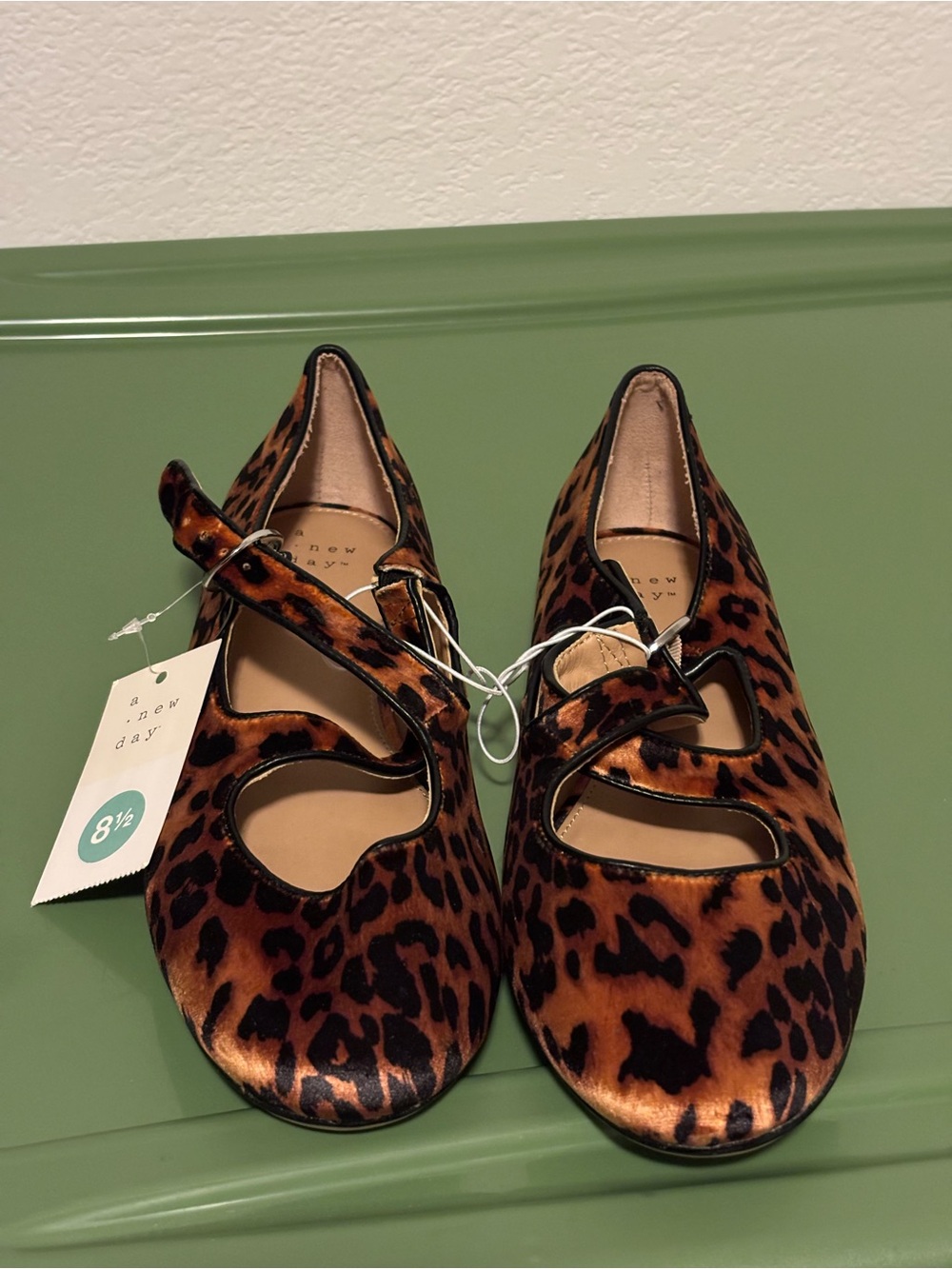 a new day Leopard Print Mary Jane Flats - Brown & Black